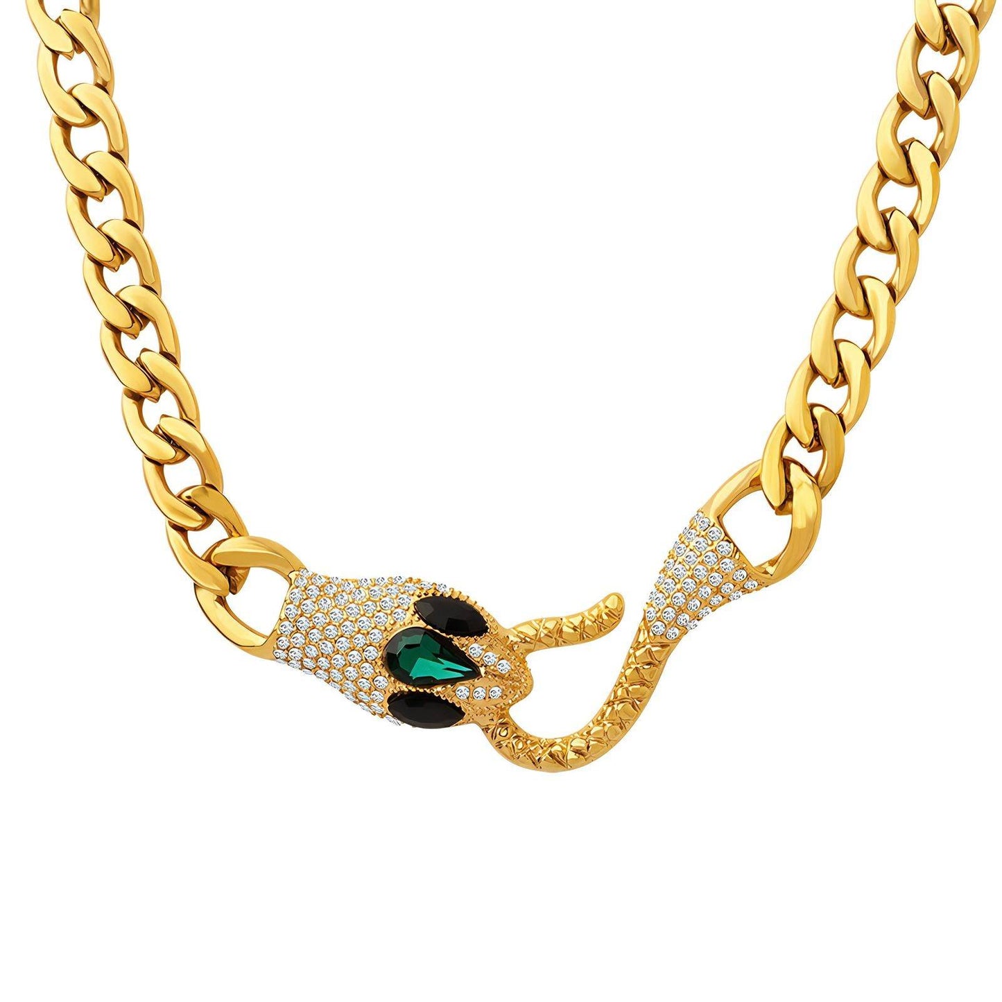 18K Goldplattierte Edelstahl Luxuriöse-Schlangen-Halskette