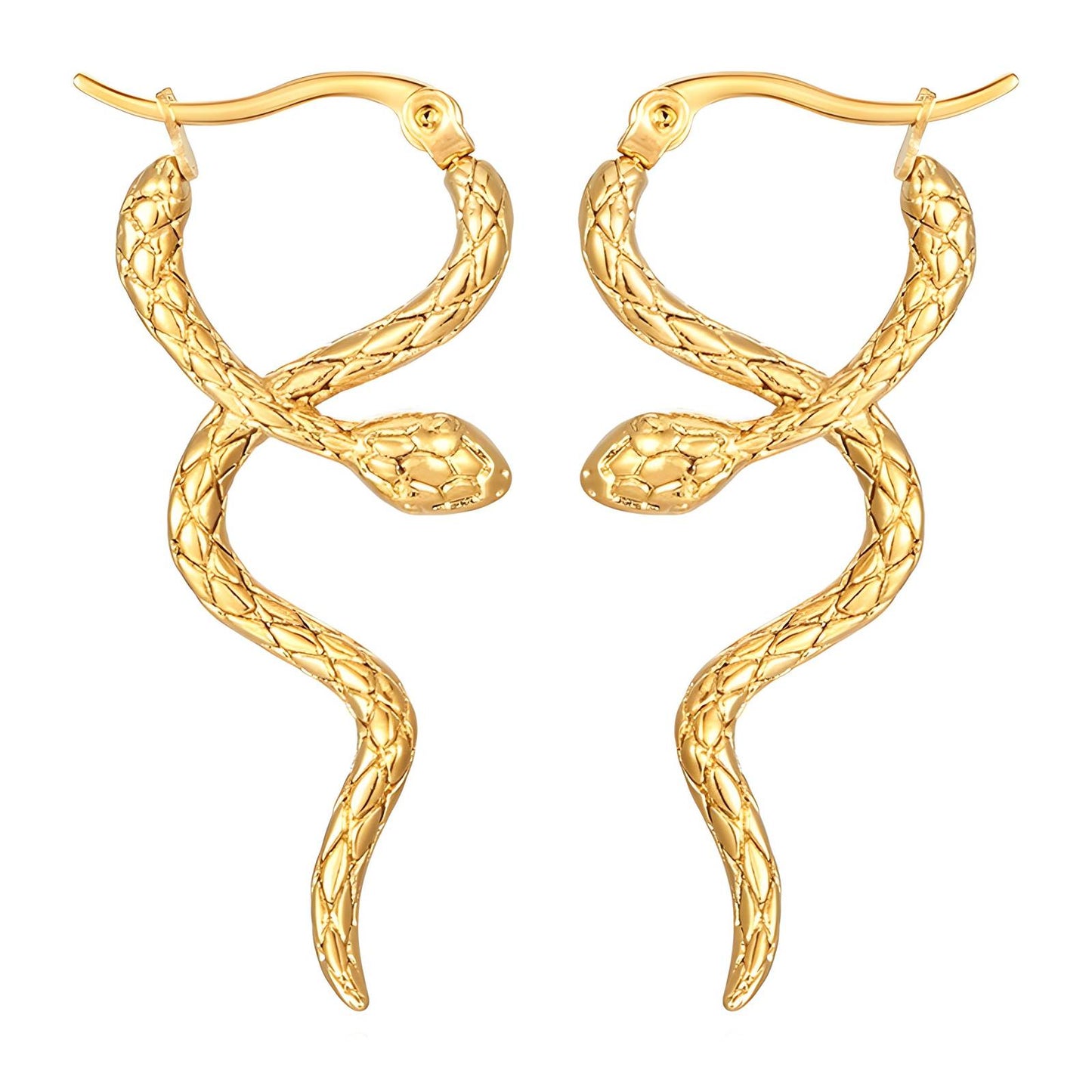18K Goldplattierte Edelstahl für langanhaltenden Glanz, Schlankes, mystisches Schlangendesign mit funkelnden Zirkonias