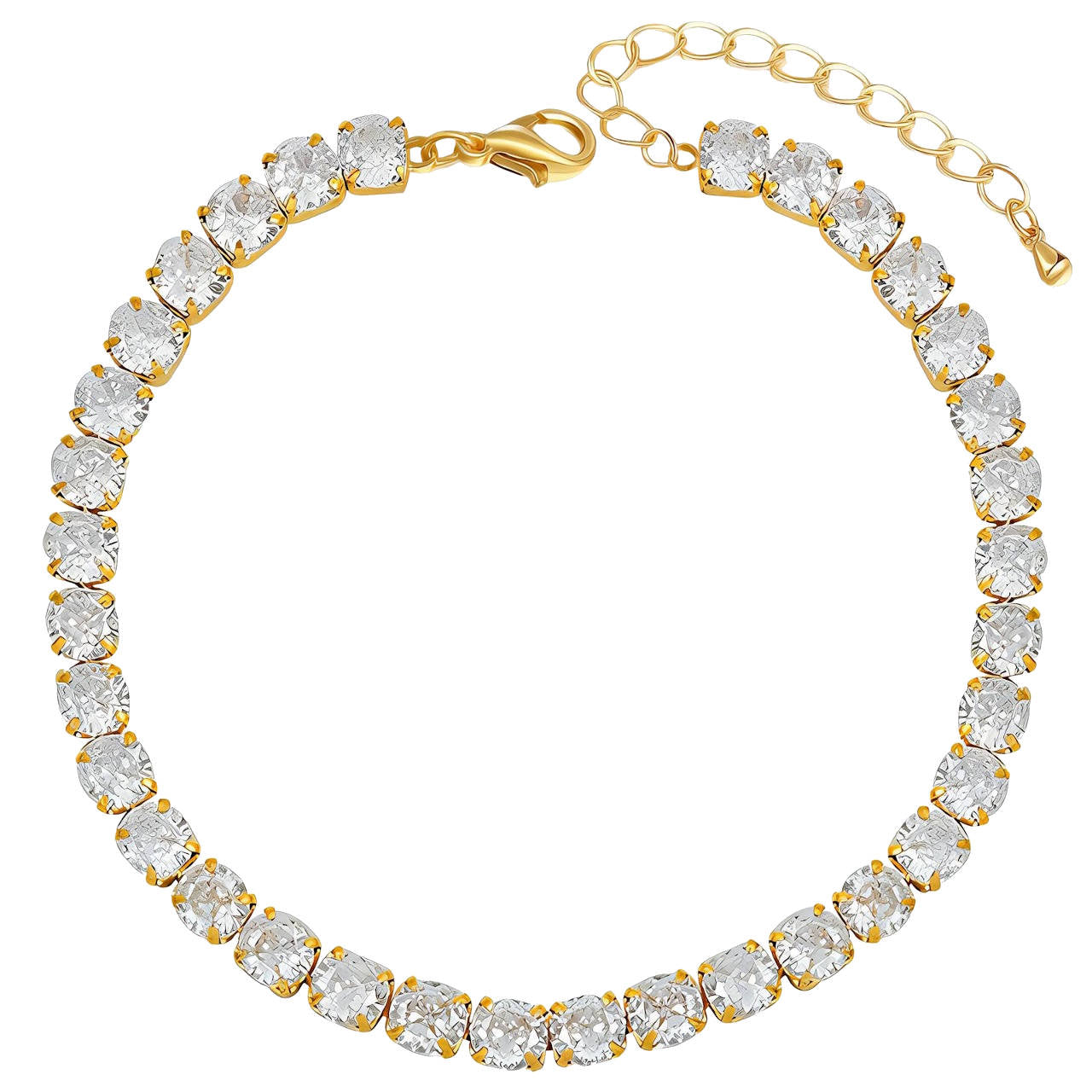 Goldenes Tennisarmband mit Zirkonia – Wasserfest, Hypoallergen & Verstellbar (16 + 5 cm)