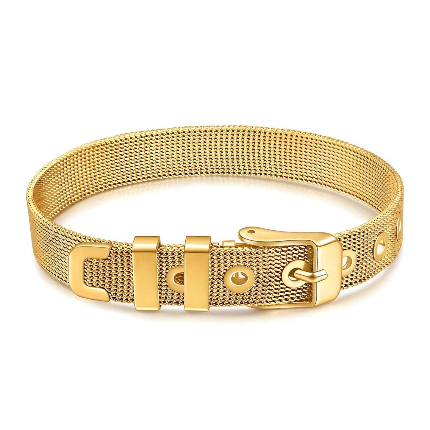 18K Goldplattierte Edelstahlarmband mit Chic Design
