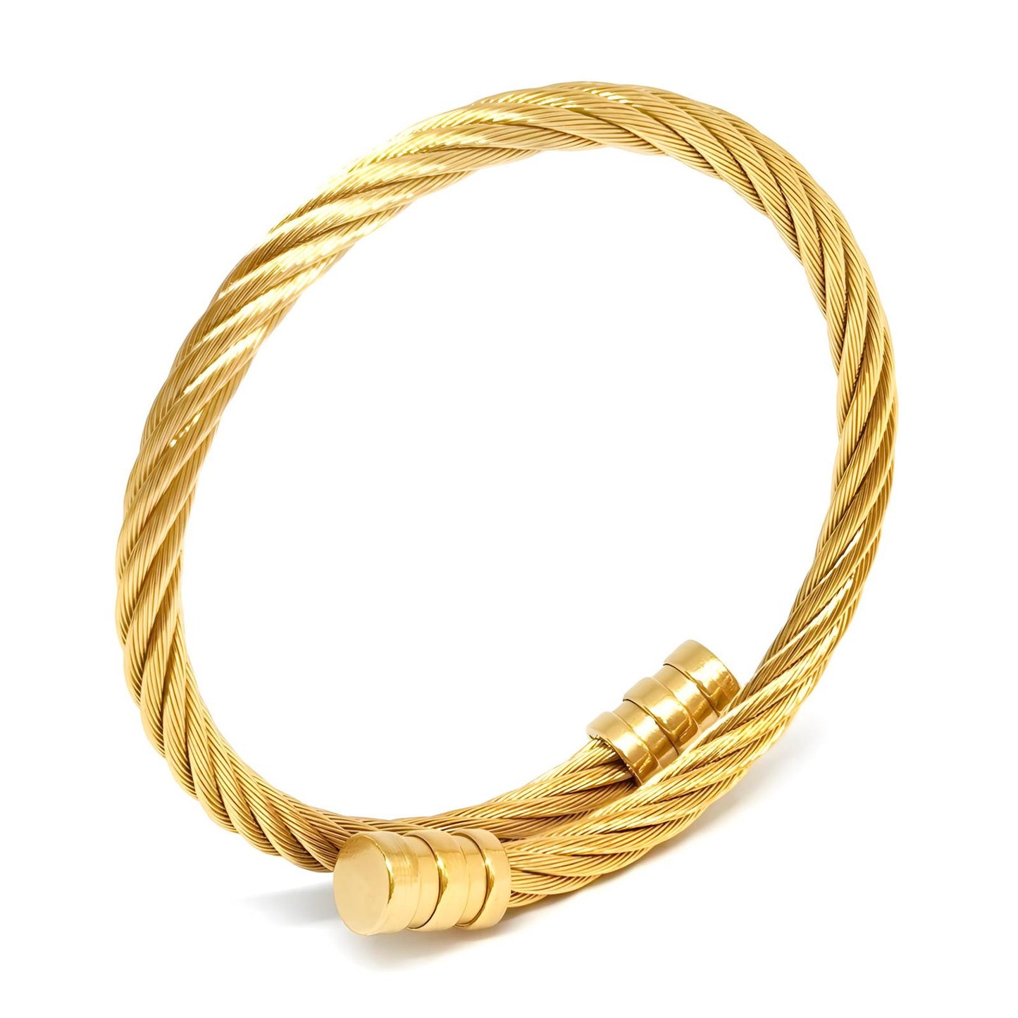 18K Goldplattierte Edelstahlarmband im Minimalistischen Luxuriöses Offenen Design