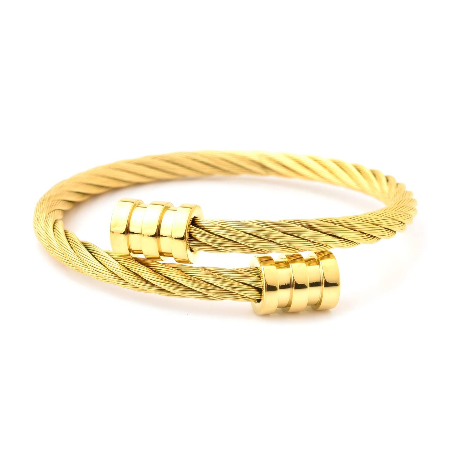18K Goldplattierte Edelstahlarmband im Minimalistischen Luxuriöses Offenen Design