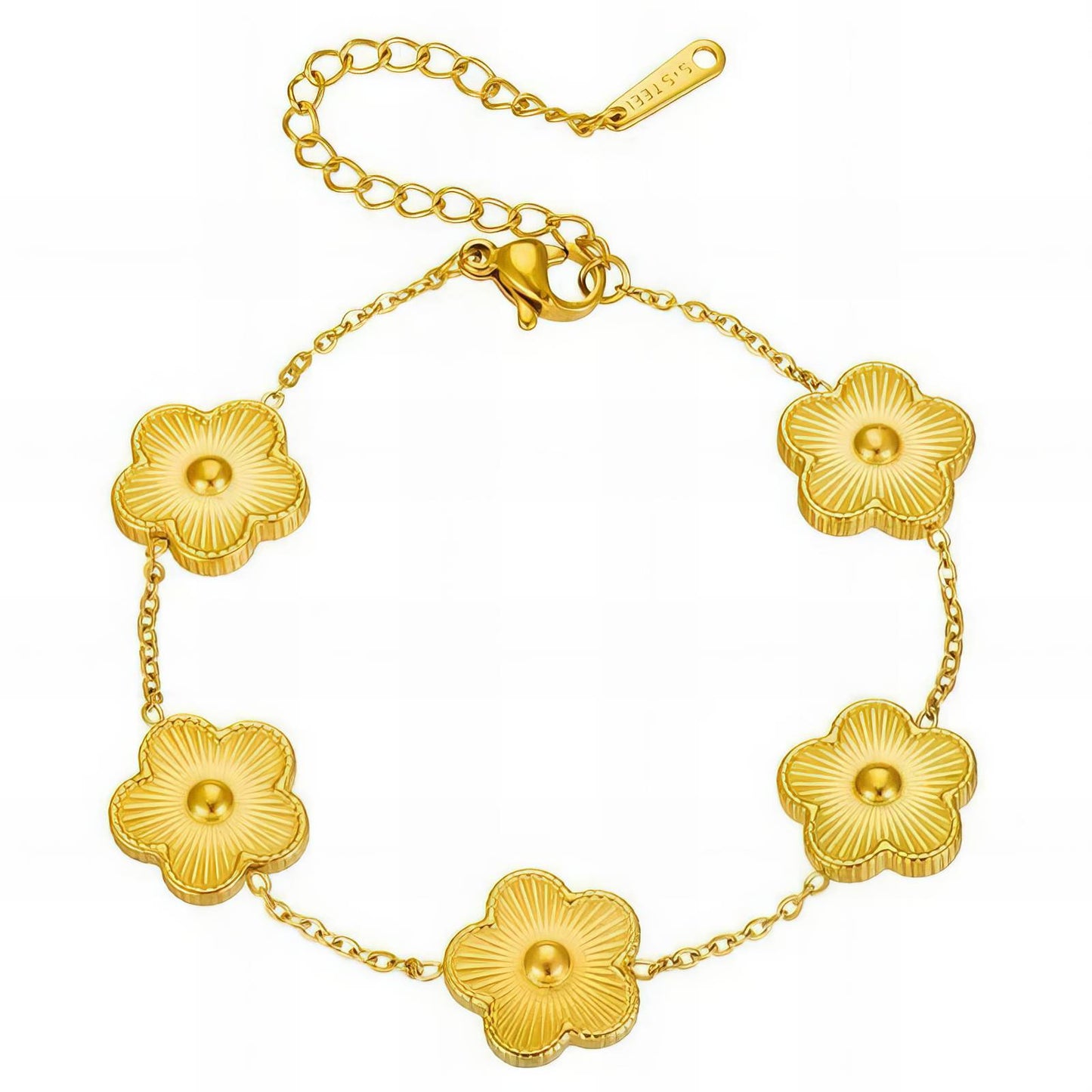 Exquisite 18K Goldplattiertes Armband mit goldenen Blumen