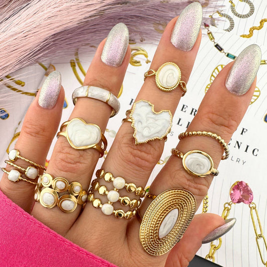 Minimalistischer verstellbarer Finger Ring vergoldet – Edelstahl, Wasserfest, Hypoallergen, Anlaufbeständig