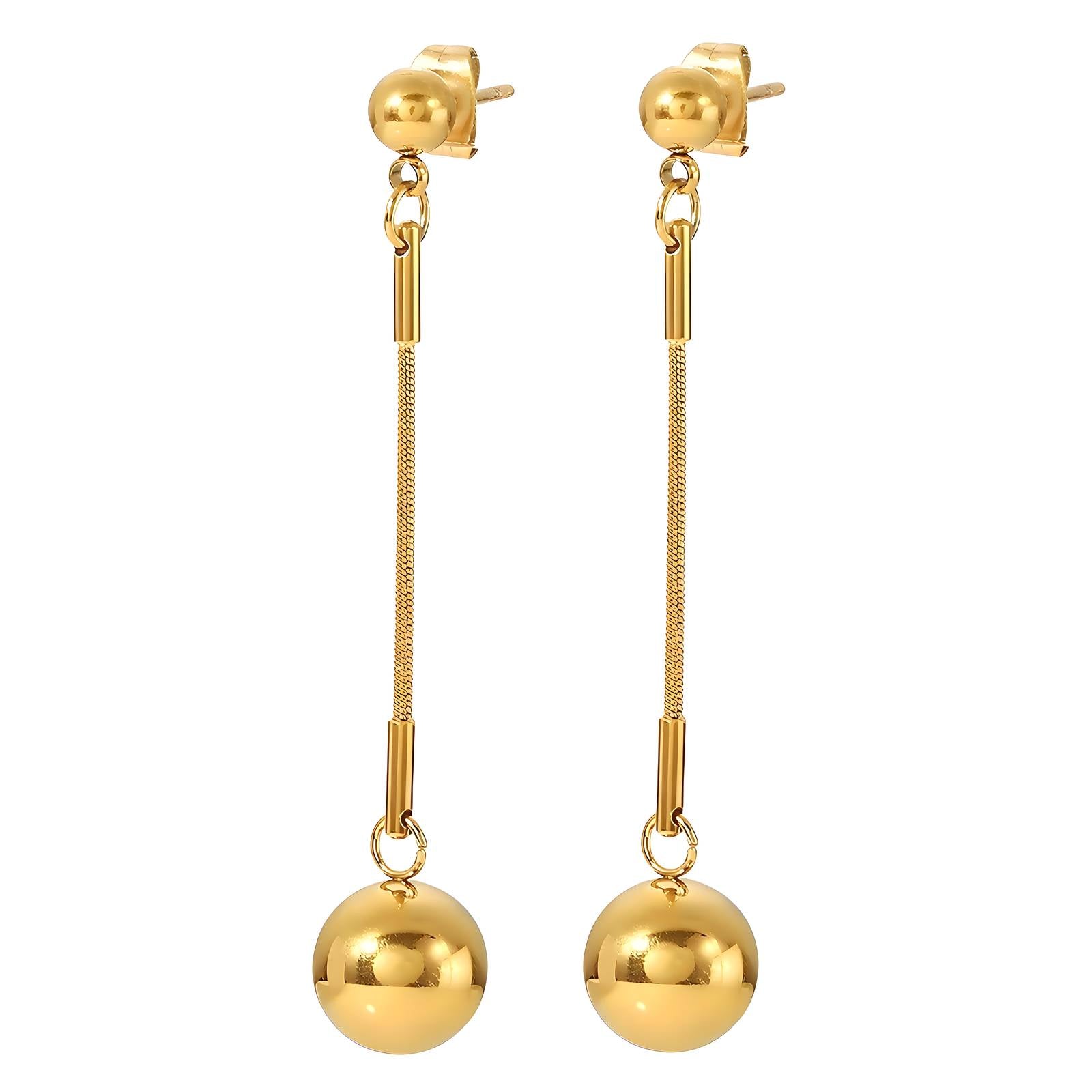 Minimalistisches Design, Goldene Kugeln, 18K Goldplattierung, Edelstahl, Hypoallergen, Wasserdicht, Langlebige Goldplattierung, Stecker-Verschluss