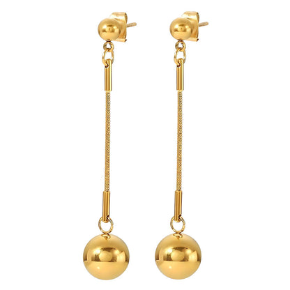 Minimalistisches Design, Goldene Kugeln, 18K Goldplattierung, Edelstahl, Hypoallergen, Wasserdicht, Langlebige Goldplattierung, Stecker-Verschluss