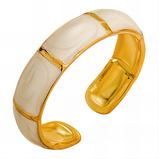 Minimalistischer verstellbarer Ring vergoldet – Edelstahl, Wasserfest, Hypoallergen, Anlaufbeständig